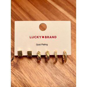 Lucky Brand | Gold Plated Set of 3 Earrings